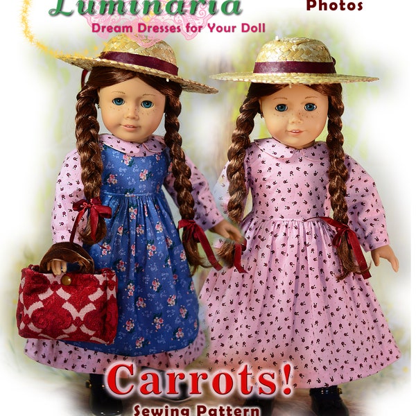 18 Inch Doll Clothes Pattern Fits 18" Dolls Such as American Girl Anne of Green Gables Dress by Luminaria Designs Little House Pioneer