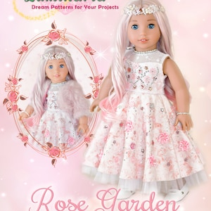 Vestiti per bambole da 18 pollici vestito PDF modello di cucito per bambole da 18 pollici come American Girl Rose Garden Sugar Plum Fairy Dress Luminaria Designs