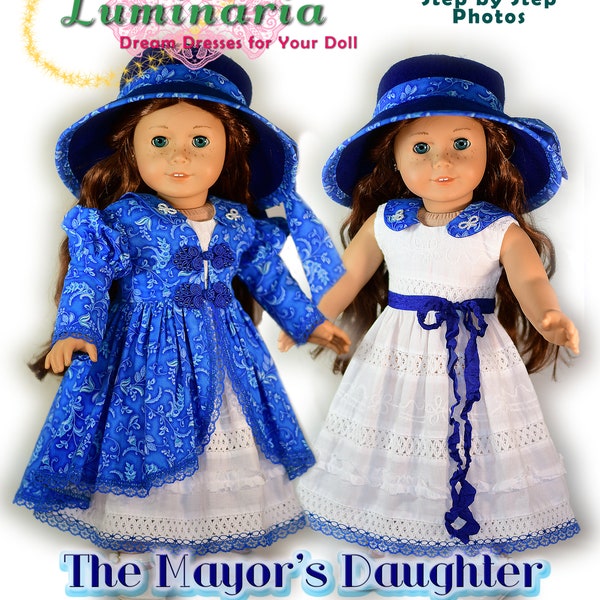 PDF Doll Clothes Dress Pattern Fits 18" Dolls Such as American Girl Tonner My Imagination Mayor's Daughter by Luminaria Designs