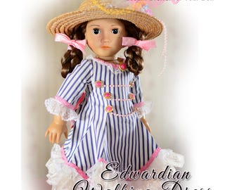 Molde para roupa de boneca de 45 cm (18 polegadas) - Conjunto de vestido de passeio vitoriano eduardiano da American Girl, da Luminaria.