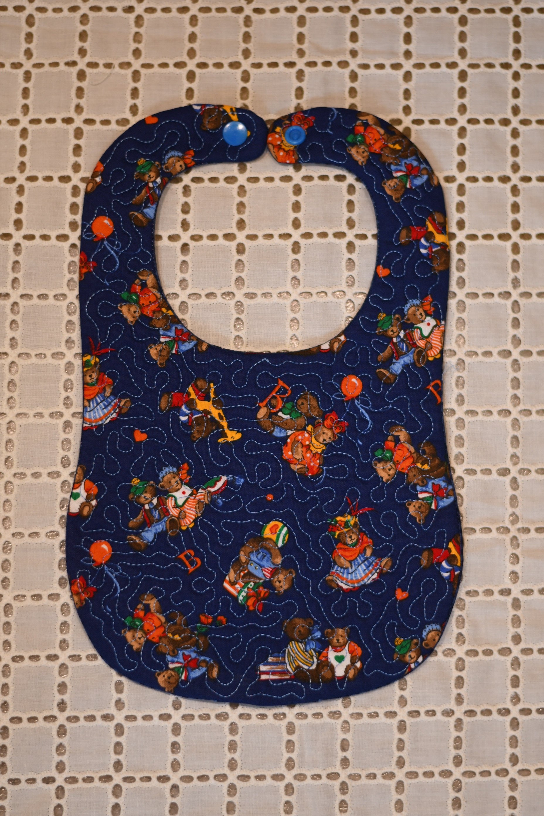 In the Hoop Baby Bib Stipple Embroidery Design File Pattern 3 Etsy