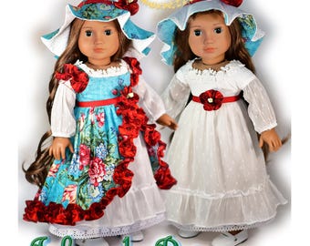 18" Doll Clothes Dress Sewing Pattern Girl Island Princess Hawaiian Luminaria Designs Beach Swim