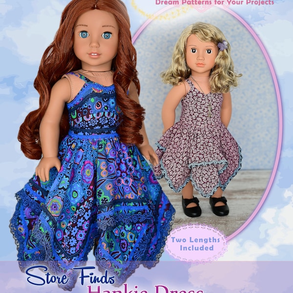 18 Inch Doll Clothes Dress PDF Sewing Pattern For 18" Dolls Fits American Girl Modern Trendy Sundress Luminaria Designs Summer Spring