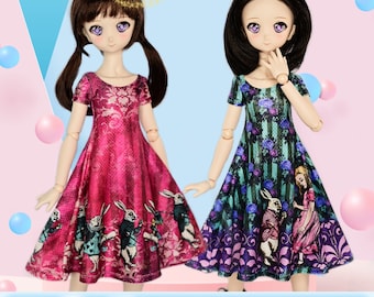 Mini Dollfie Dream Dockkläder PDF BJD Mönster 17" 1/4 MSD Volks Klänning Trendig Anime Kulledad Luminaria