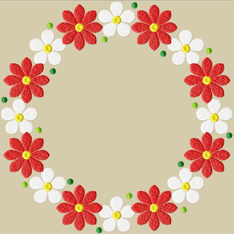 Round floral frame embroidery design file vip vp3 hus pes etsy Round floral frame embroidery design file vip vp3 hus pes etsy