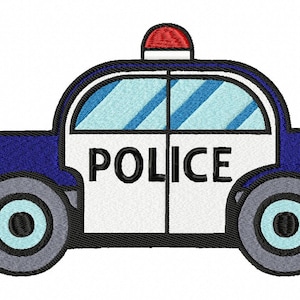 Police Officer Car Embroidery Design File .vip .vp3 .hus .pes .pec .jef .sew .xxx .csd .dst .exp .emd .10o .pcs .pcm More.3 Sizes