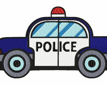 Police Officer Car Embroidery Design File .vip .vp3 .hus .pes .pec .jef .sew .xxx .csd .dst .exp .emd .10o .pcs .pcm More.3 Sizes