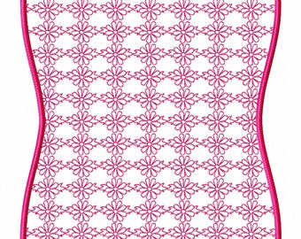 In the Hoop Floral Burp Cloth or Diaper Insert Embroidery Design File Pattern 3 Sizes ITH Baby Nursery