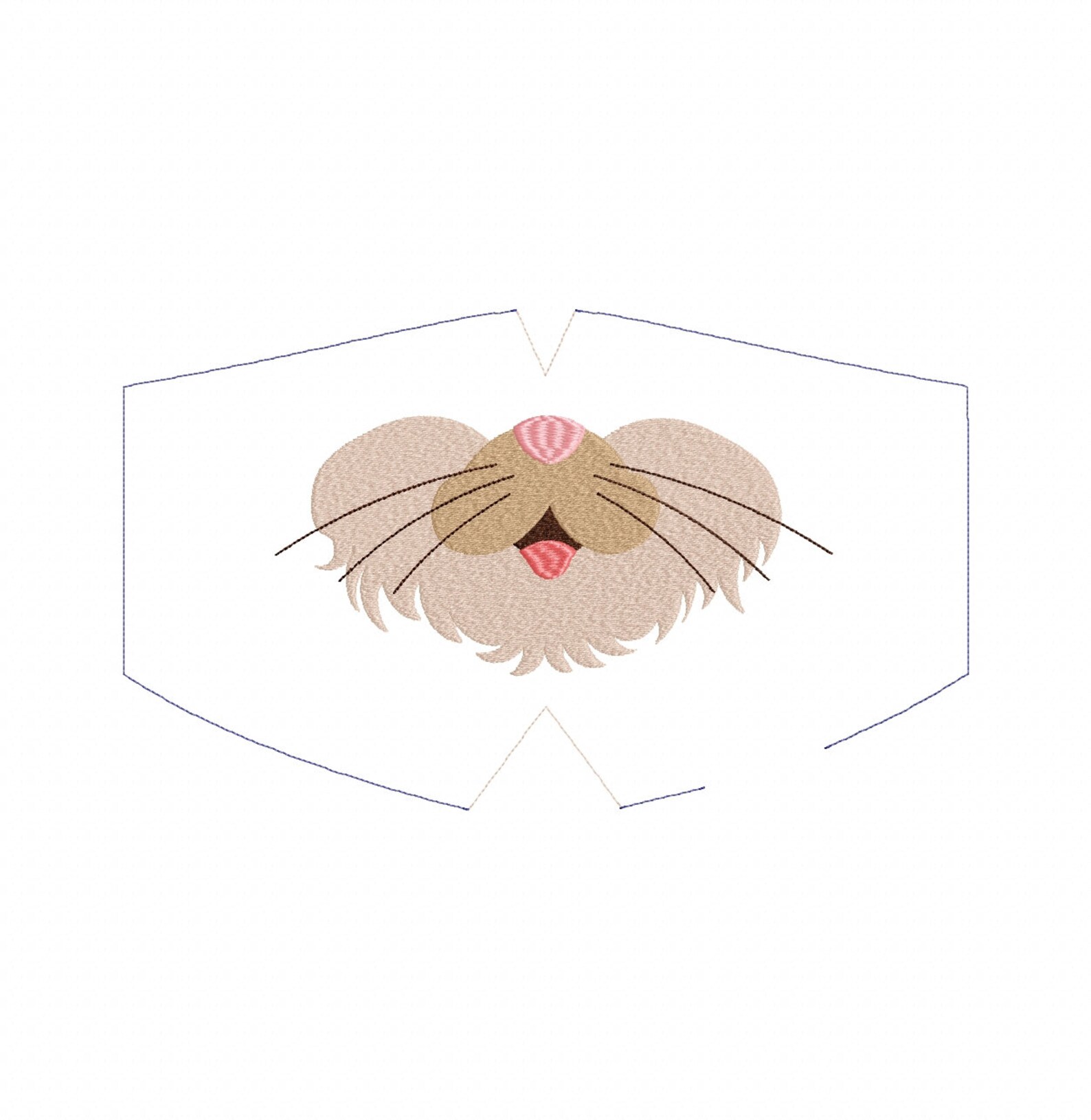 Cat Face Mask Pattern in the Hoop Embroidery Design Files 3 Etsy