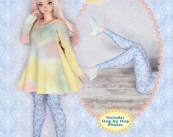 Smart Doll Pear Clothes PDF Pattern 23.5" 1/3 BJD SD Dress Trendy Anime Ball Jointed Luminaria
