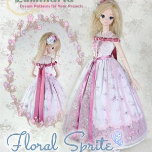 BJD-poppenkleertjespatroon past 23,5" 1/3 SD Smart Doll Mirai Lace Dress Kledingjurk Trendy Modern Ball Jointed by Luminaria Designs