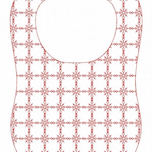 In the Hoop Baby Bib Mosaic Embroidery Design File Pattern 3 Sizes Also Includes Size for American Girl Bitty Baby ITH Baby Nursery