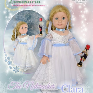 Vestiti per bambole da 18 pollici Abito PDF Cartamodello per bambole da 18 pollici come la ragazza americana Clara Sugar Plum Fairy Abito natalizio Luminaria Designs