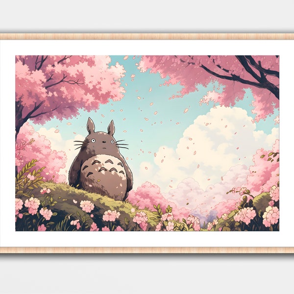 Fan Art Inspired by My Neighbor Anime Studio Ghibli Print Wall Art Home Decor Poster Geek Nerd Gaming Gamer Gift Computer Room Wood