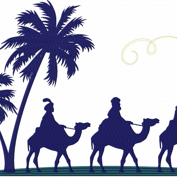 Merry Christmas Three Kings Embroidery Design File Pattern Machine Digital Download Ornaments Winter Snow Bethlehem Star dst pes jef & More