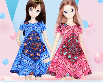 Smarta dockkläder PDF BJD-mönster 23,5" 1/3 SD Kaye Wiggs Volks Dollfie drömklänning Trendig Anime Kulledad Luminaria