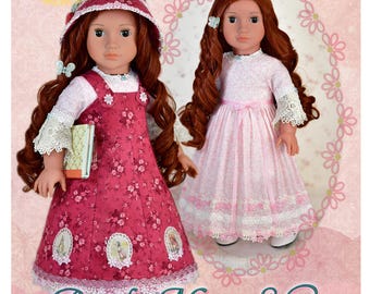 18 Inch Doll Clothes Dress PDF Sewing Pattern Prairie 1800 Luminaria Designs