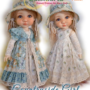 PDF Doll Clothes Pattern Fits Ball Jointed Doll 16&quot; My Meadow Mae Moppets BJD Dress by Luminaria Designs Sewing Pattern Countryside Girl