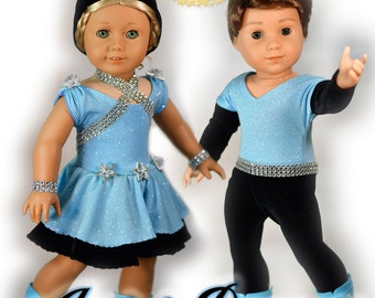 18 Inch Doll Clothes Pattern Fits 18" Dolls Like American Girl Dress Ballet Ice Skating Roller Skating Instant Download by Luminaria Designs