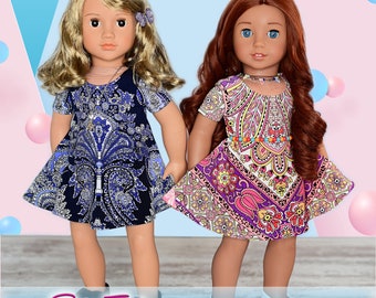 18 Inch Doll Clothes PDF Sewing Pattern Fits 18" American Girl Doll Spring Princess Dress Luminaria Easy Beginner Summer Sundress