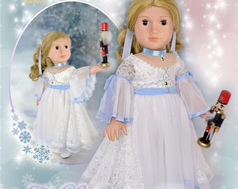 18 Inch Doll Clothes Dress PDF Sewing Pattern Clara Sugar Plum Fairy Christmas Dress Luminaria Designs