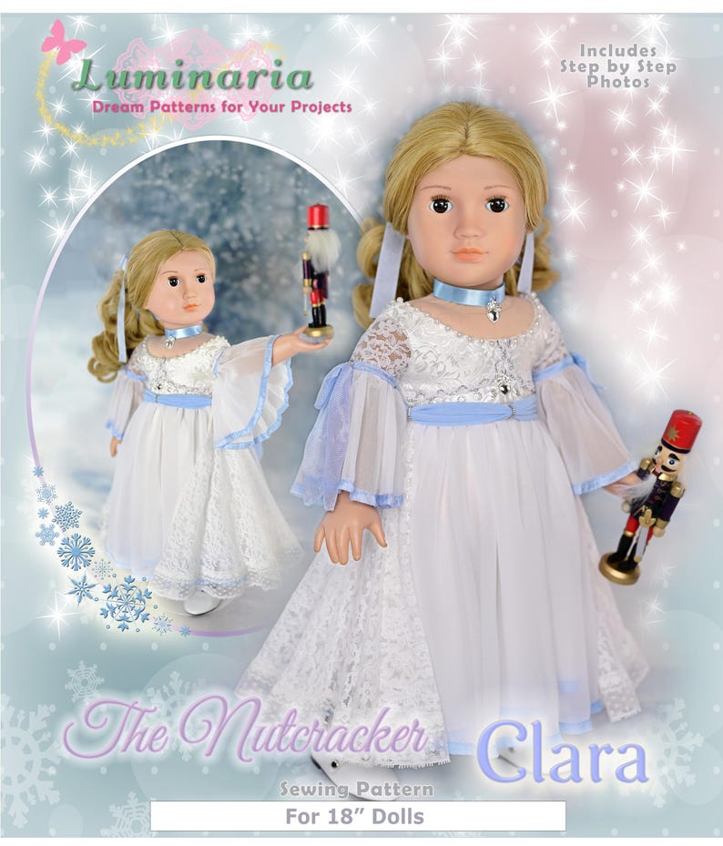 18 Inch Doll Clothes Dress PDF Sewing Pattern Clara Sugar Plum Fairy Christmas Dress Luminaria Designs image 1