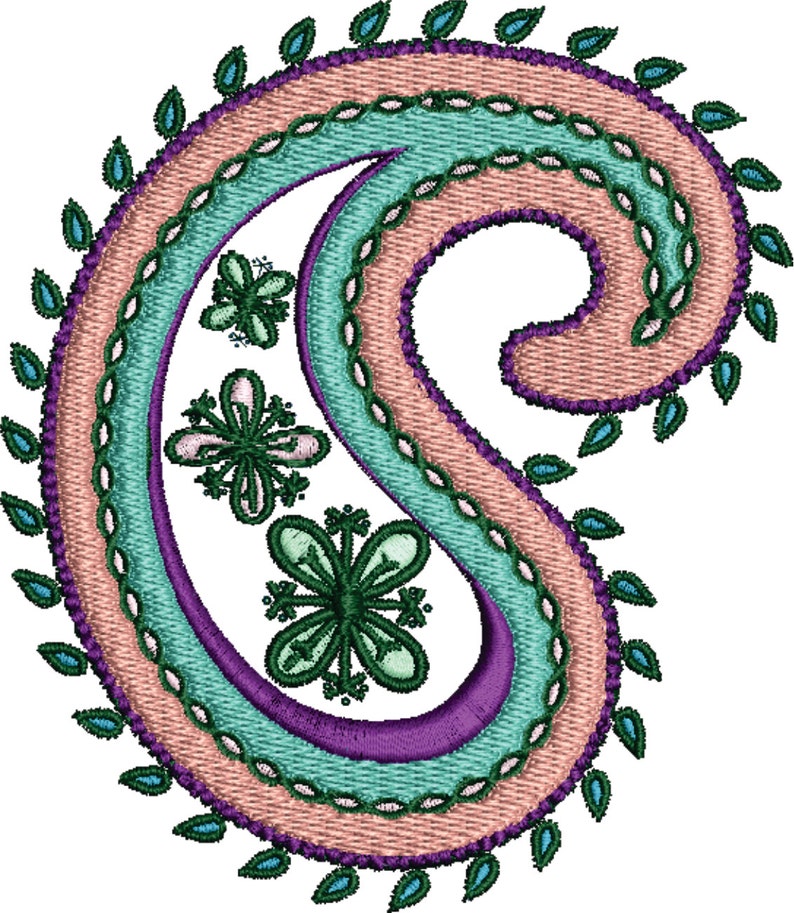 Paisley Embroidery Design File Stylish Decorative .vip .vp3 Etsy