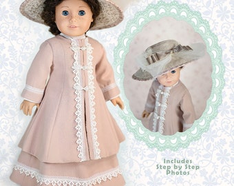 Lady Grantham 18 Inch Doll Clothes Dress PDF Sewing Pattern For 18" Dolls American Girl Downton Abbey Luminaria Designs