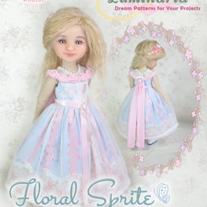PDF Doll Clothes Dress Pattern 14.5&quot; Ruby Red Fashion Friends Fairy Instant Download Sewing Hat Pinafore by Luminaria Designs