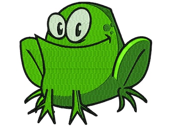 Cute Frog Machine Embroidery File Design, .vip .vp3 .jan .pec .pes .dst .csd .pcs .xxx . jpx .jef .col .exp .emd