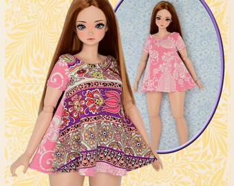 Smart Doll Päronkropp Dockkläder Mönster 23,5" BJD PDF Klänning Trendig Skjorta Tunika Blus Modern Anime Kulledad Luminaria Mönsterdesigner