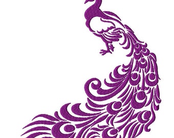 Peacock Embroidery Design File .vip .vp3 .hus .pes .pec .jef .sew .xxx .csd .dst .exp .emd .10o and More Machine Embroidery