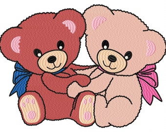 Teddy Bears Embroidery Design Files Face Mask 3 Sizes Pattern Digital Download ITH Bear Cub dst jef vp3 vip hus & More Baby Kids Children