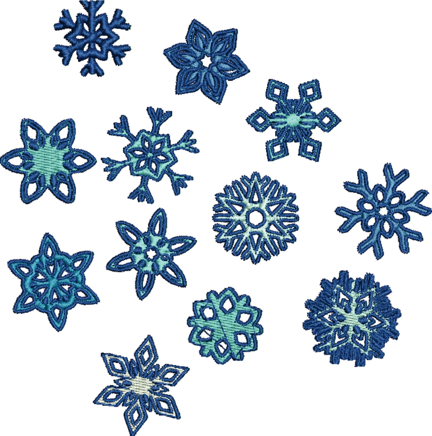 Snowflakes Machine Embroidery Design File Decorative .vip .vp3 Etsy
