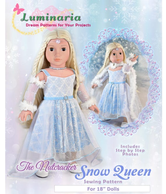 18 Inch Doll Clothes Dress PDF Sewing Pattern Holiday Nutcracker Snow Queen Sugar Plum Fairy Dress Luminaria Designs