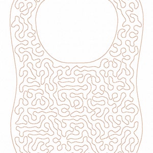 In the Hoop Baby Bib Stipple Embroidery Design File Pattern Machine Quilted 3 Sizes ITH Baby Shower Gift Newborn Toddler New Mom