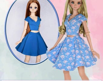 Smart Doll Clothes Pattern 23.5" 1/3 BJD SD Dress Clothing Ball Jointed Dolls Dollfie Dream Luminaria Designs Skirt Wrap Top