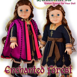 18 Inch Doll Clothes Pattern Frozen 2 Inspired Fits 18&quot; American Girl Anna Dress & Cape Sister of Elsa by Luminaria Designs