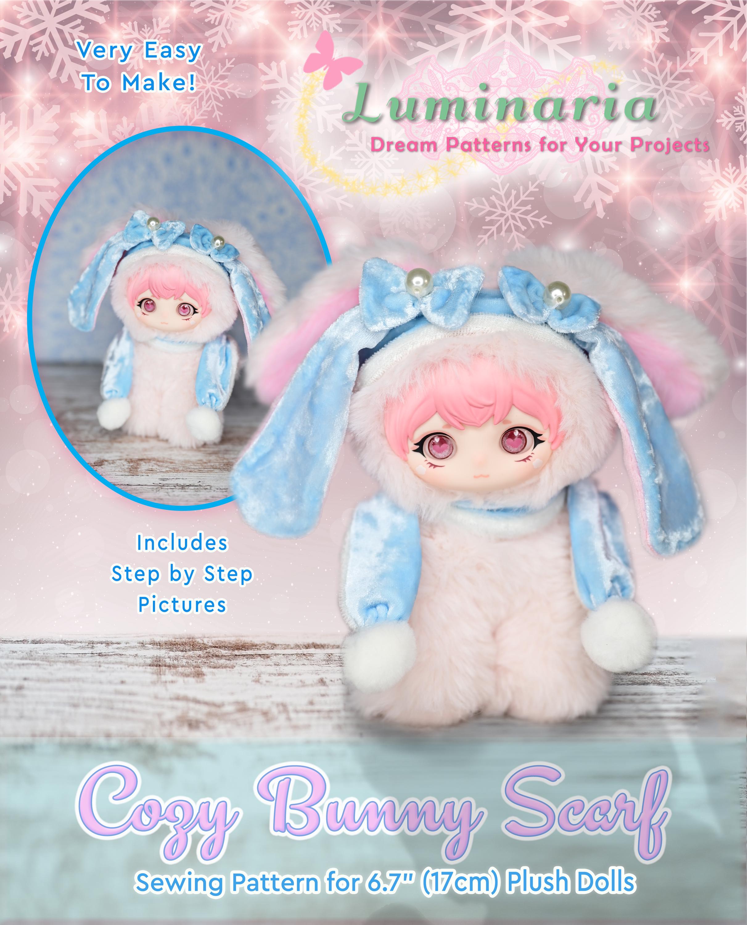 PDF Sewing Pattern Fits 6.7" Plush Doll Cute Bunny Monster Dress Scarf ...