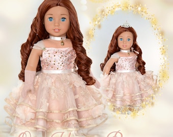 18 Inch Doll Clothes Dress PDF Sewing Pattern For 18" Dolls Fits American Girl Sugar Plum Fairy Dress Luminaria Designs Christmas Gala