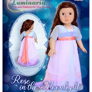 Titanic 18 Inch Doll Clothes PDF Sewing Pattern Fits AG Rose Edwardian Dress Gown Luminaria Designs Christmas Gala Formal Prom