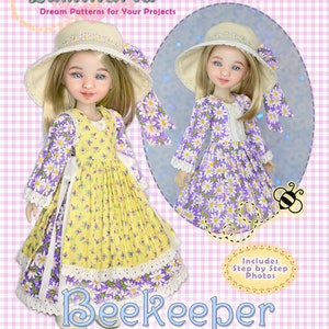 PDF Doll Clothes Dress Pattern fits 14&quot; Wellie Wishers Dolls American Girl Little Parisienne by Luminaria Designs Ruby Red Fashion Friends