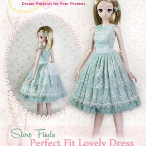 BJD Doll Clothes Pattern Fits 23.5" 1/3 SD Smart Doll Mirai Basic Lace Dress Clothing Gown Trendy Modern Ball Jointed by Luminaria Designs