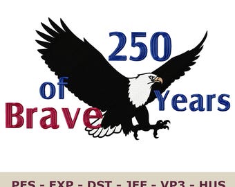 Machine Embroidery Design File USA 250 Patriotic 4th of July Eagle Pattern Download dst pes jef & More