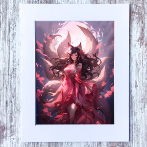 Printable Wall Art Ahri League of Legends Fan Art Print Home Decor Poster Geek Nerd Gaming Gamer Gift Concept Artwork