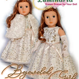 18 Zoll Puppenkleidung Schnittmuster Gala Urlaub Weihnachten Abendkleid & Cape Kleid von Luminaria Designs Schnittmuster