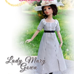 PDF Clothes Dress Pattern fits 16" Ellowyne Wilde & Slim MSD BJD Dolls"Lady Mary" Gown by Luminaria Designs