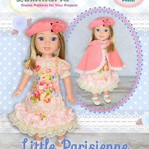 PDF Doll Clothes Dress Pattern fits 14&quot; Wellie Wishers Dolls American Girl Little Parisienne by Luminaria Designs Ruby Red Fashion Friends