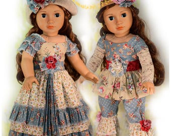 18 Inch Doll Clothes Pattern Dress Bohemian Girl Digital PDF by Luminaria Designs