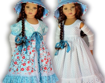 PDF Doll Clothes Pattern Fits 20" Dianna Effner Maru & Friends Countryside Girl Dress by Luminaria Designs